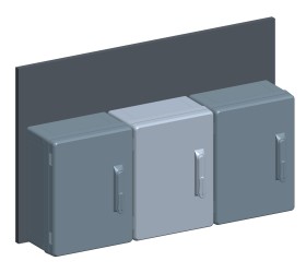 Středová skříň řady – montáž na stěnu